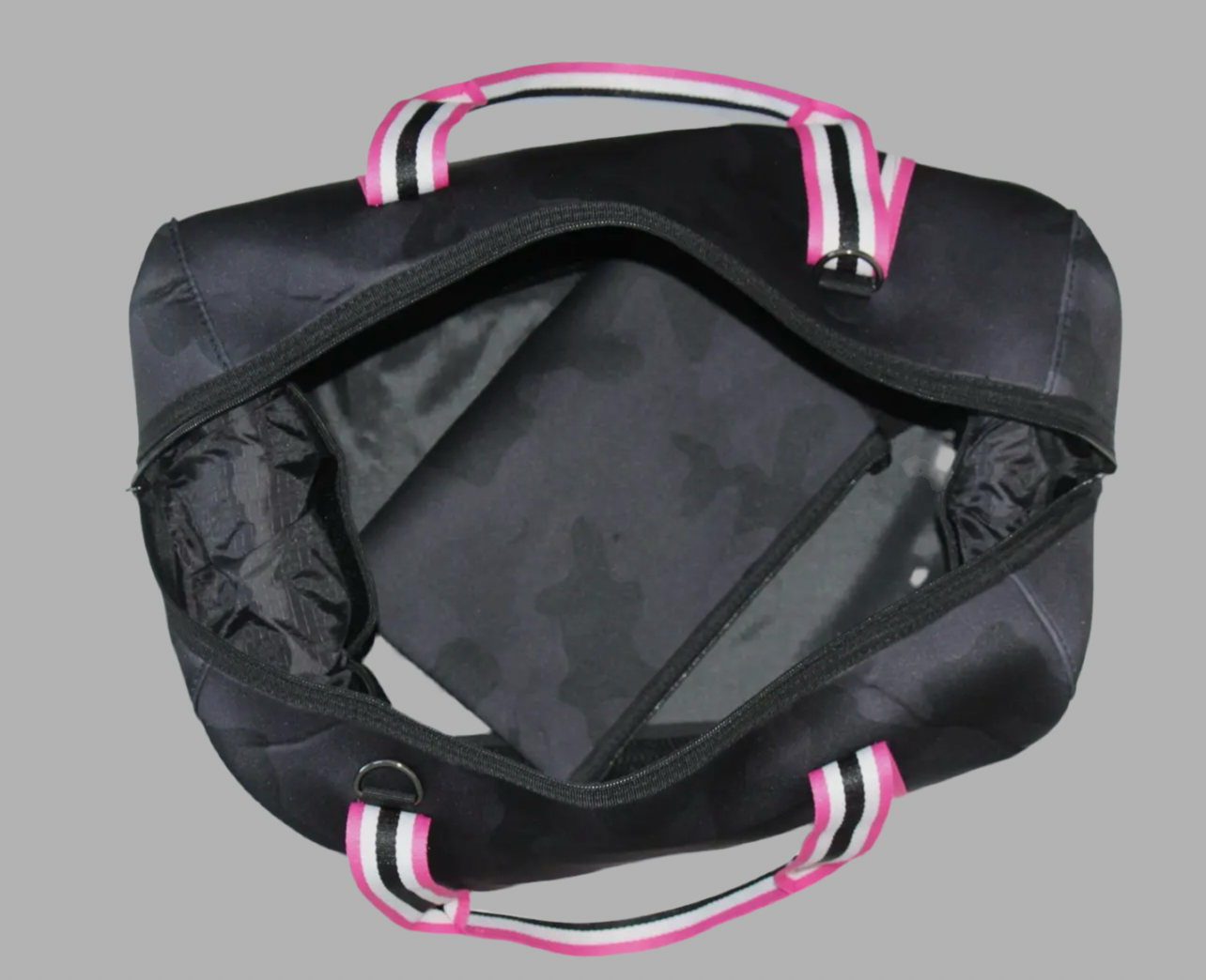 The Kylie Weekender Hollywood Black Camo W/Pink Straps