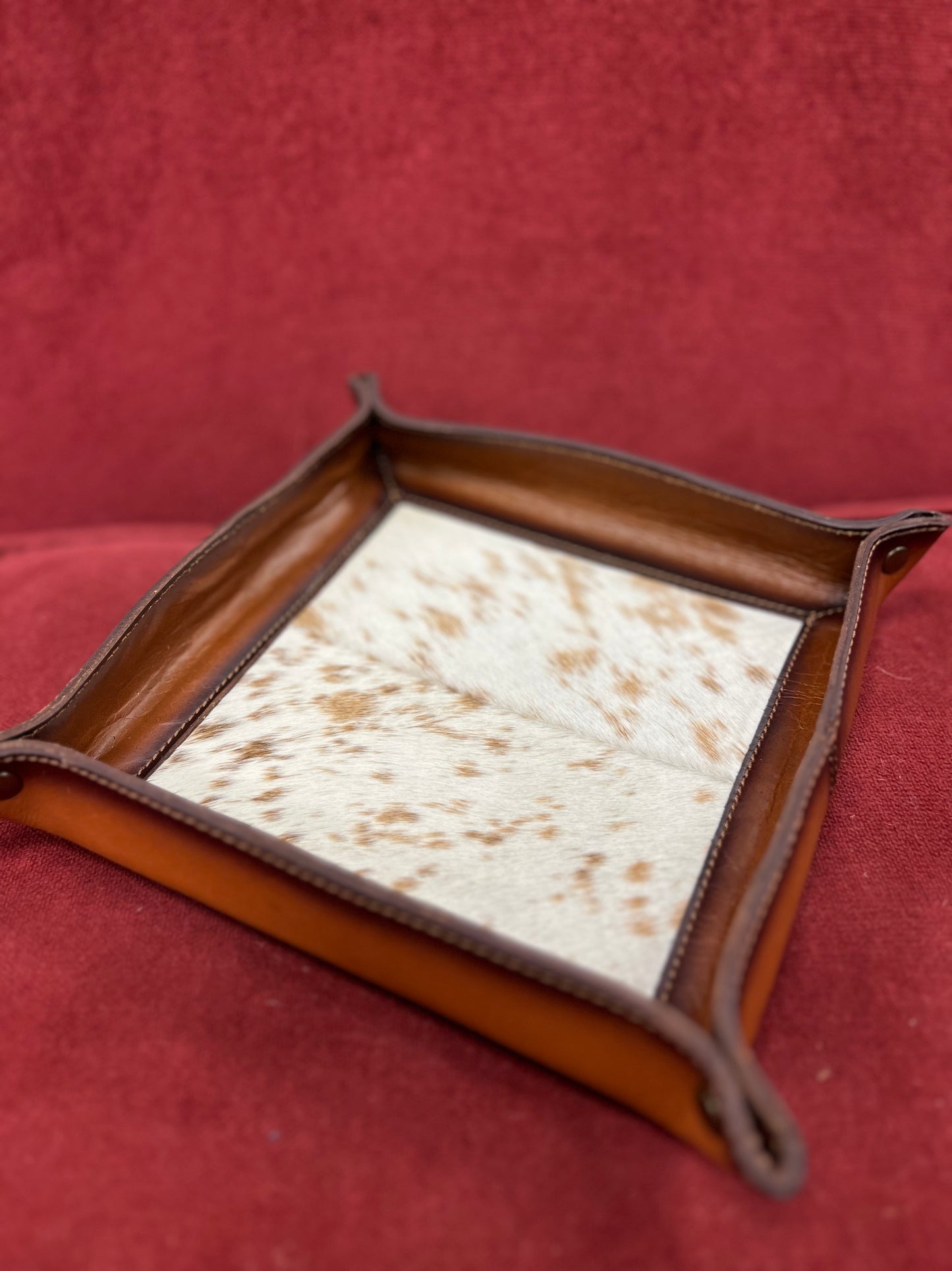 Small Hair on Hide Cowhide Tray