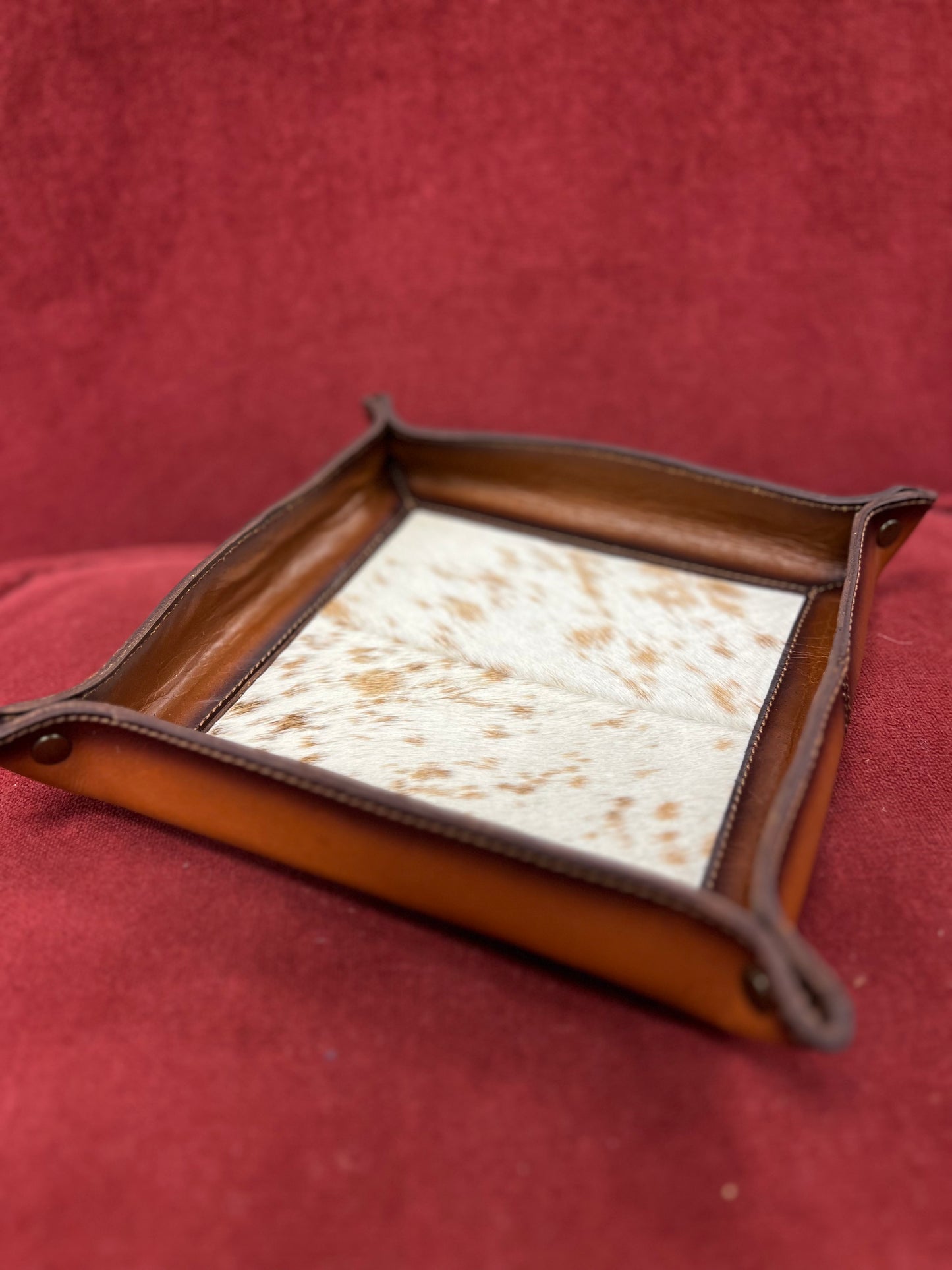 Small Hair on Hide Cowhide Tray