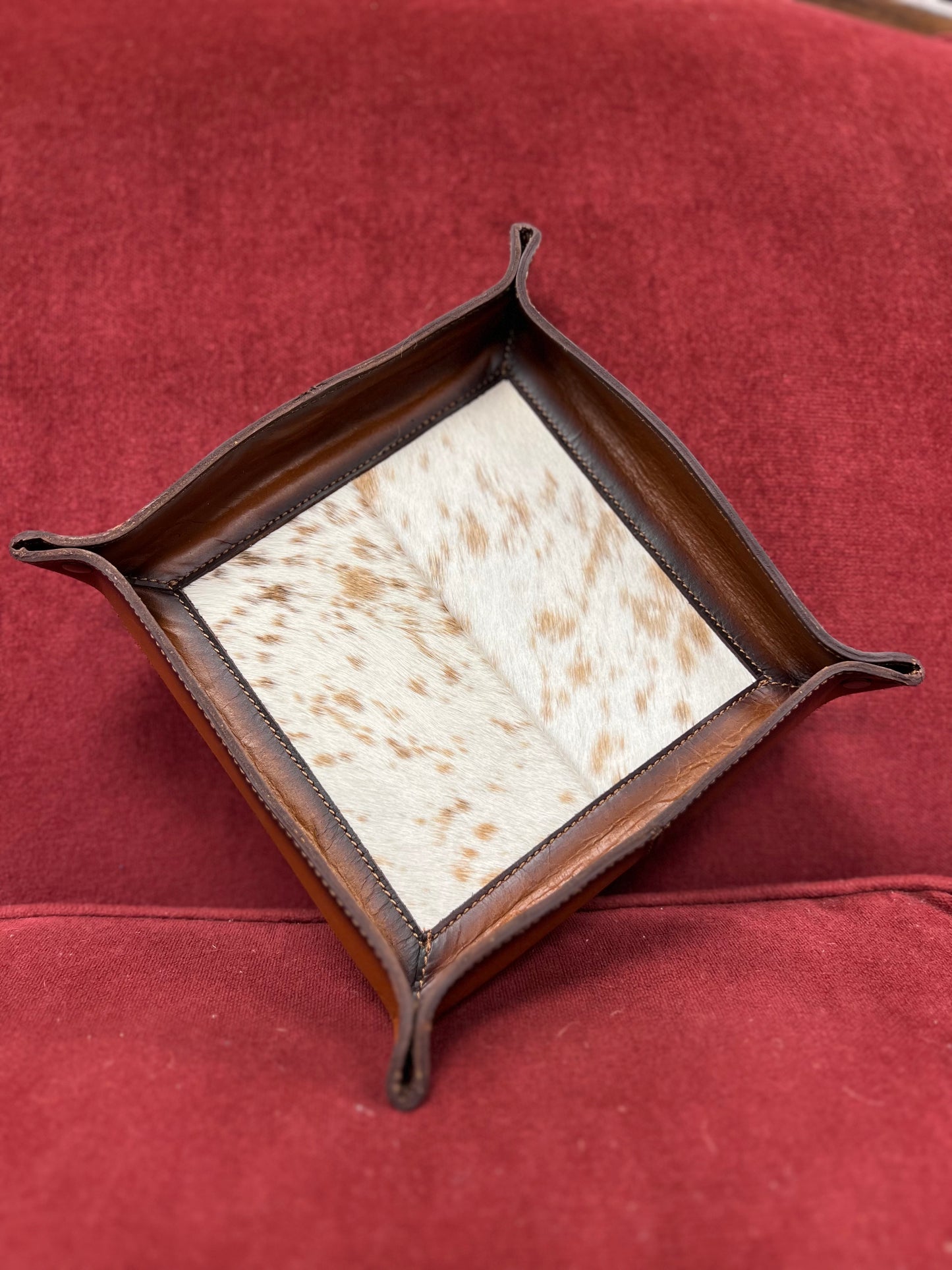 Small Hair on Hide Cowhide Tray