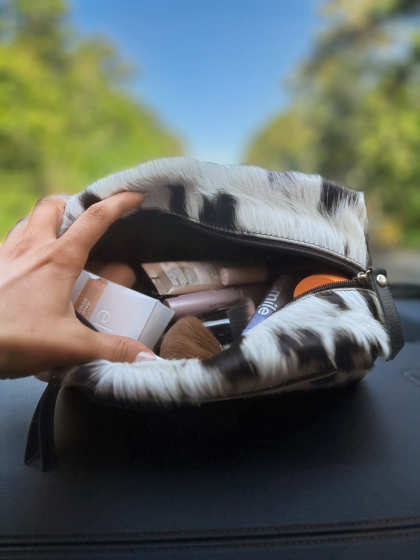 Cowhide Mini Toiletry Bag