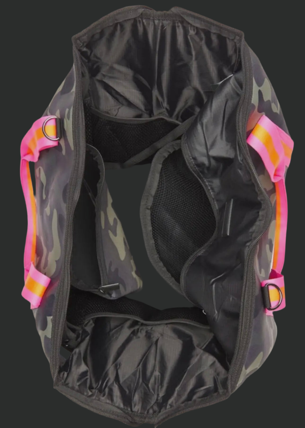 The Lyzzi Weekender Camo W/pink & orange Strap