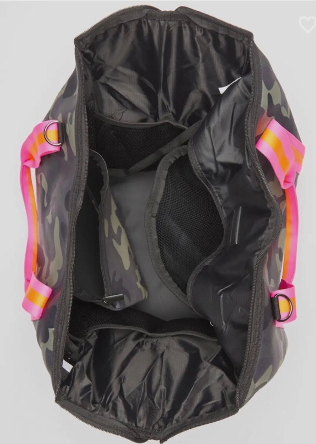 The Lyzzi Weekender Camo W/pink & orange Strap