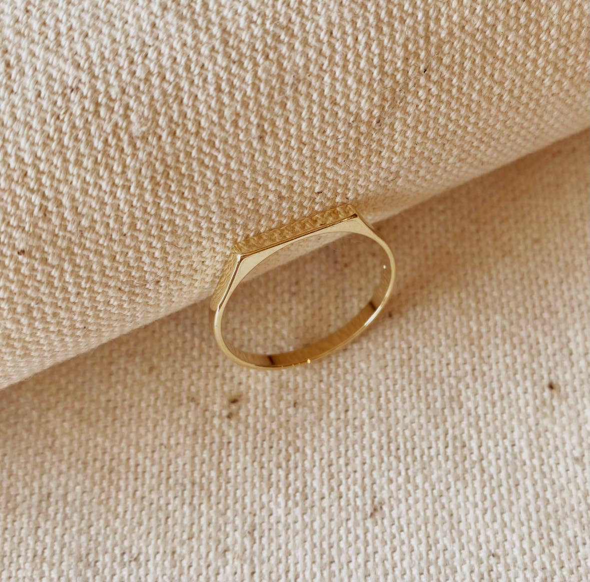 18k Gold Filled Flat Top Ring