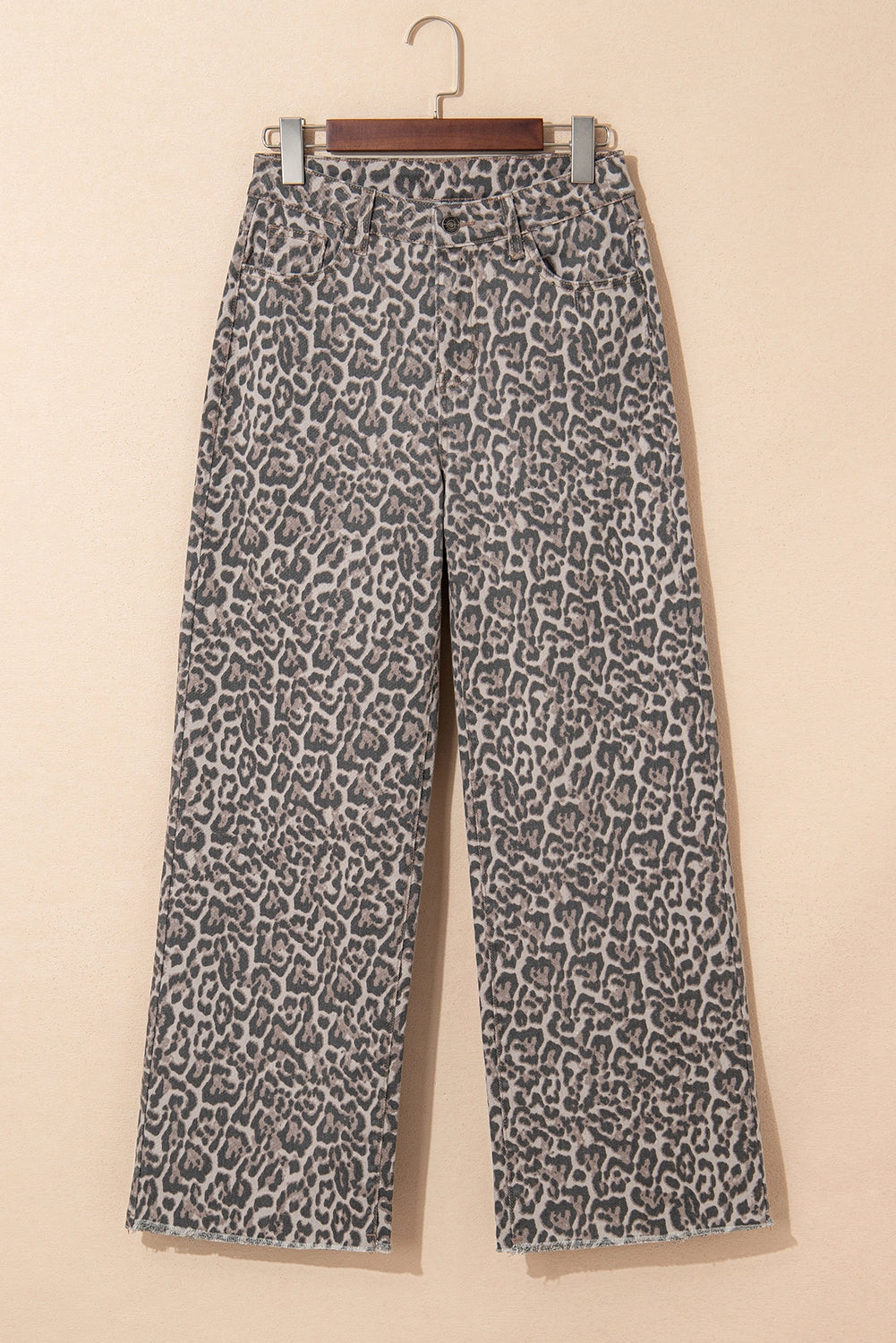 Cheetah Cropped Wide Leg Jean