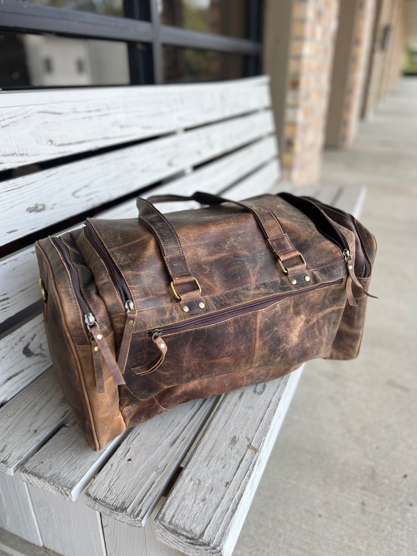 Large Leather Duffle Bag
