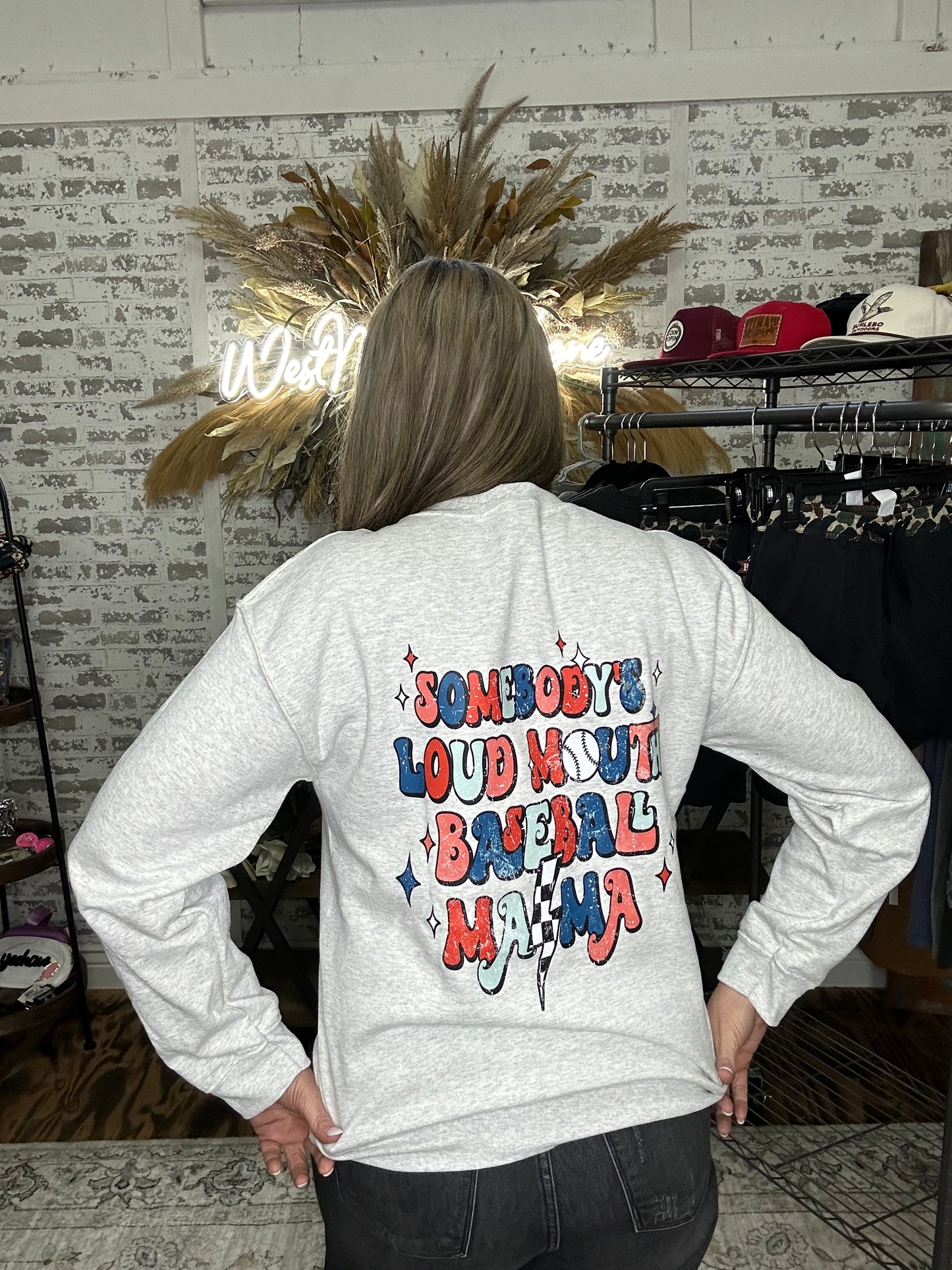 Loud Mouth Baseball Mama Sweatshirt