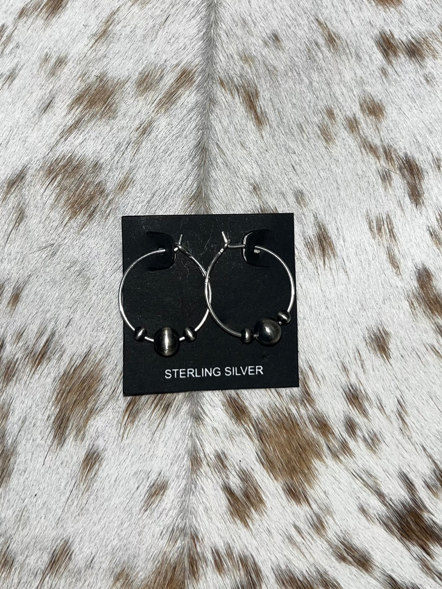 Sterling Silver Mini Pearl Hoops