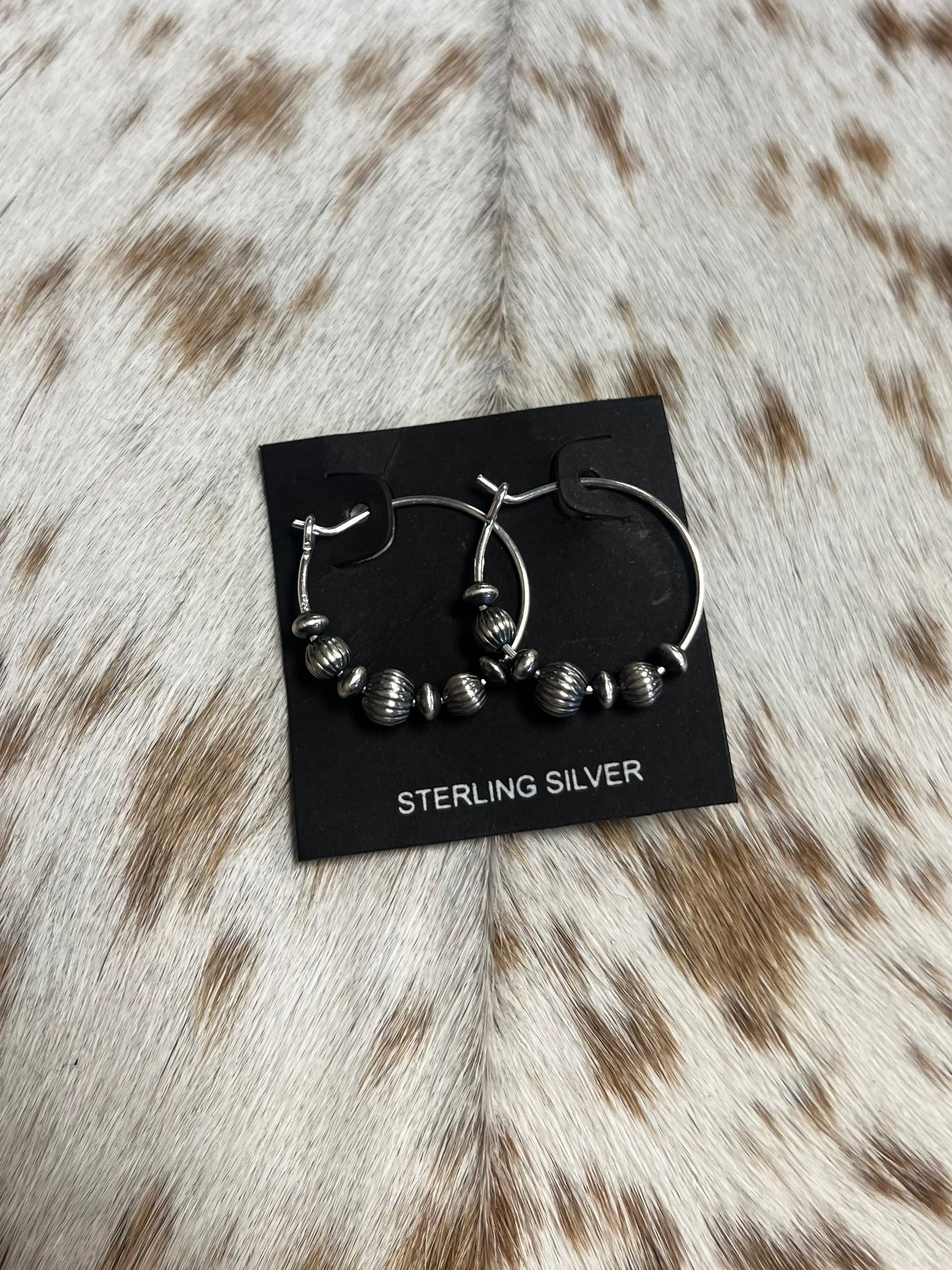 Sterling Silver Fluted Pearl Mini Hoops