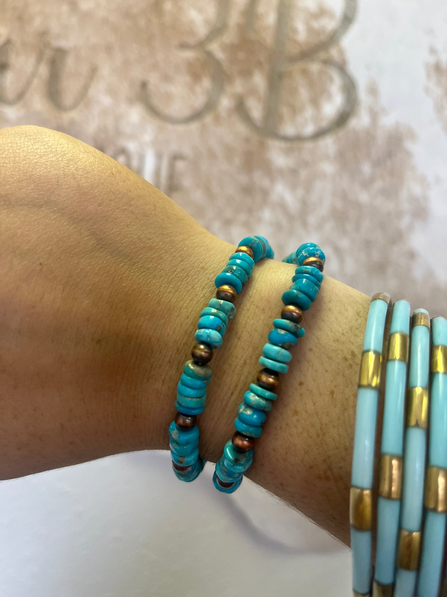 Kingman & Copper Stretchy Bracelet