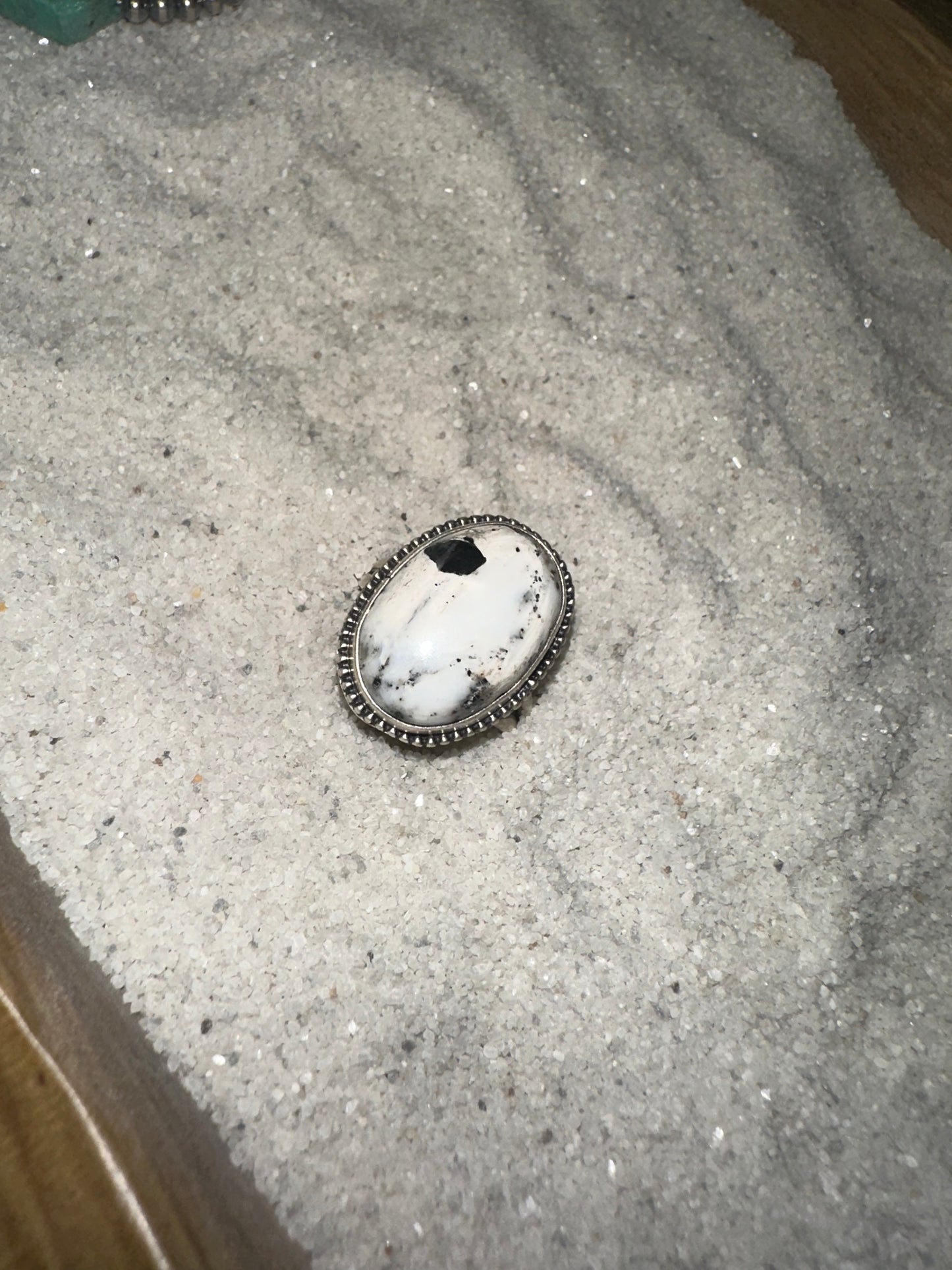 Navajo, Sterling, silver, and white buffalo