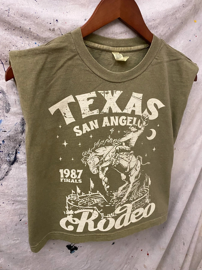 San Angelo Finals Cropped Boxy Muscle Tee
