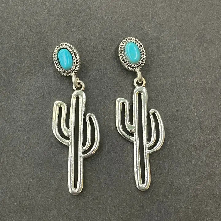 Turquoise Cactus Earrings