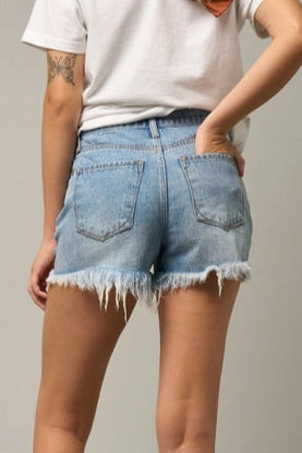 High Rise Crossover Mom Shorts