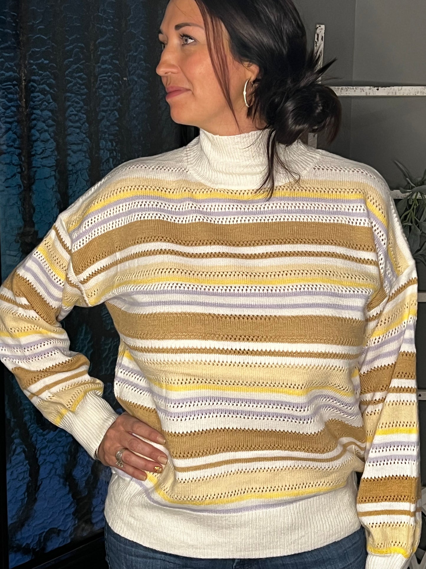 Mock Neck Knit Sweater
