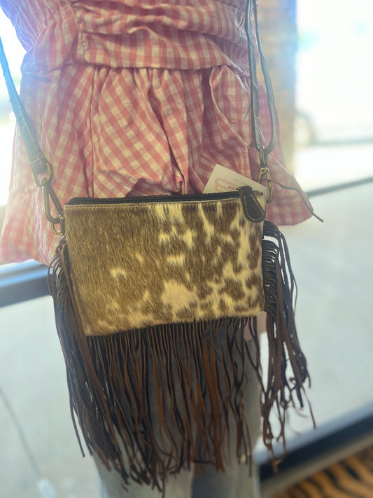 Small Cowhide & Fringe Crossbody