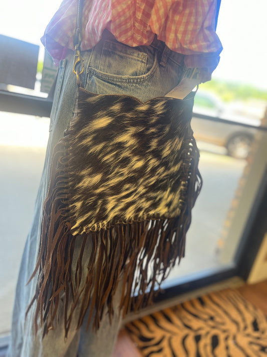 Cowhide & Fringe Crossbody