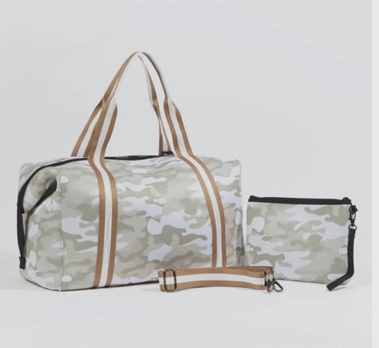 The Classy Champagne Camo Weekender W/Gold Straps