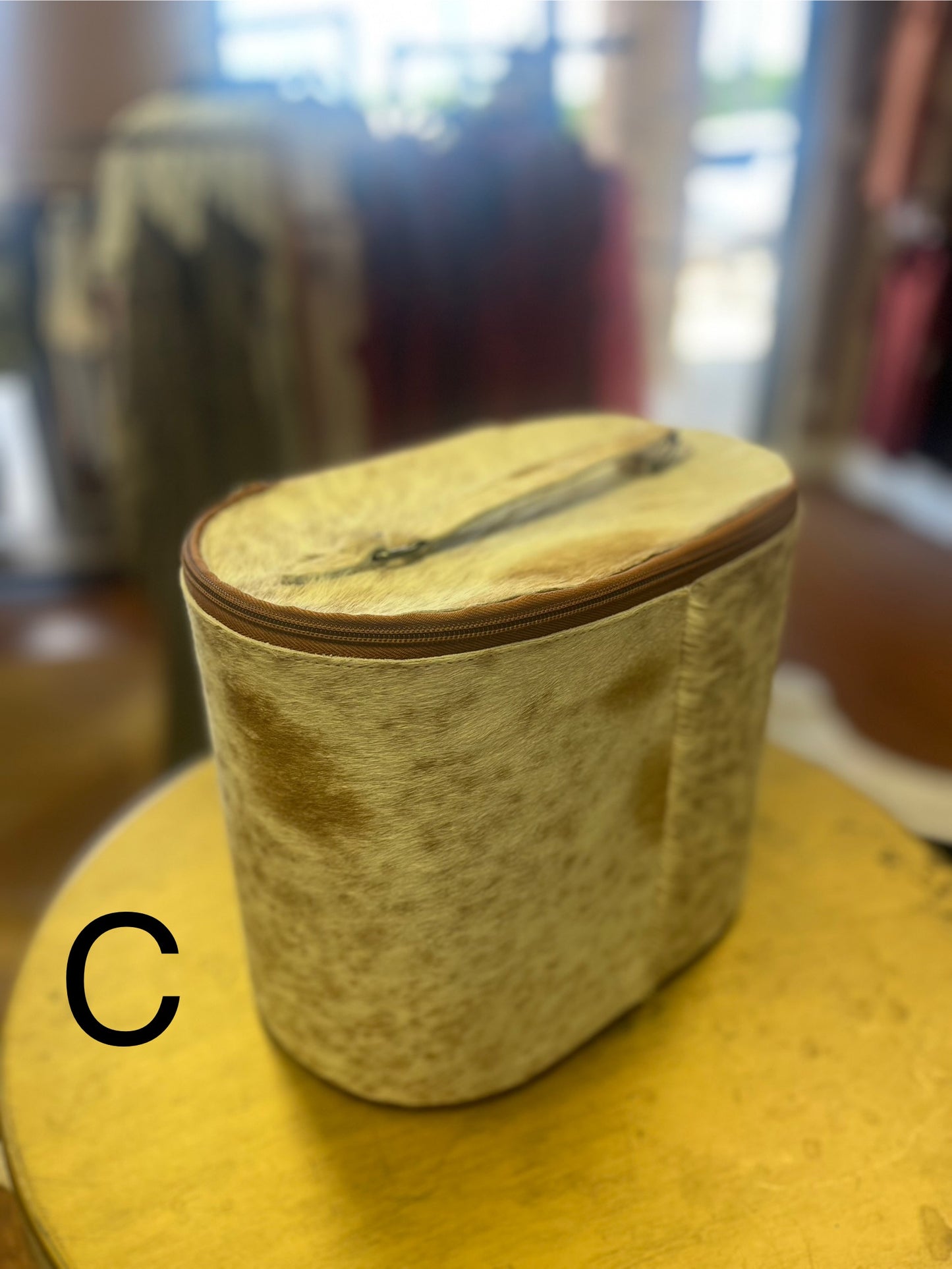 Large Cowhide Makeup Bag