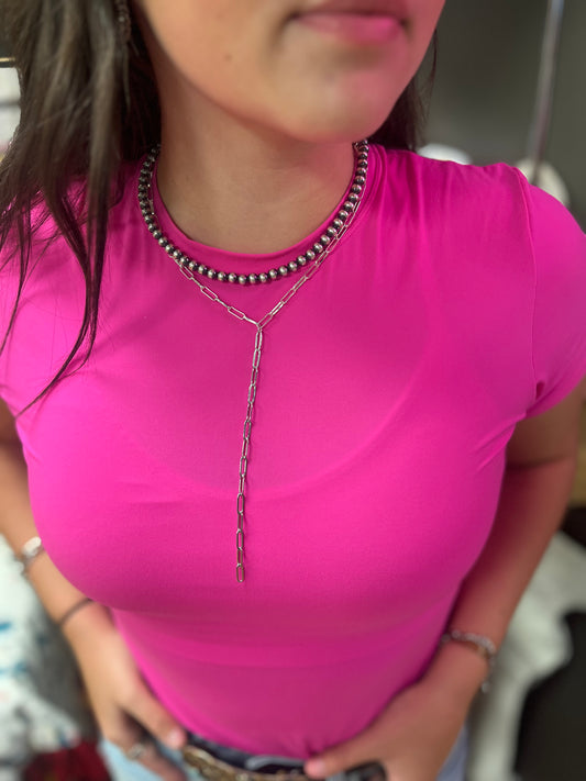 Paperclip Stacker Chain Lariat