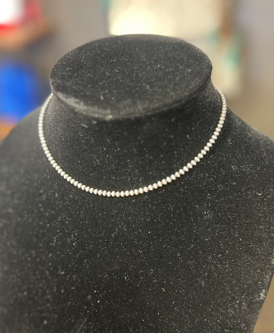 Sterling Silver 3mm Pearls - 14”