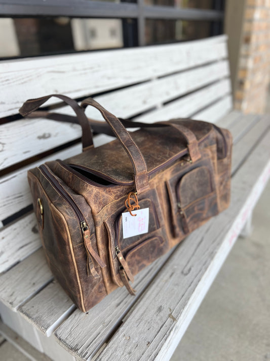 Large Leather Duffle Bag