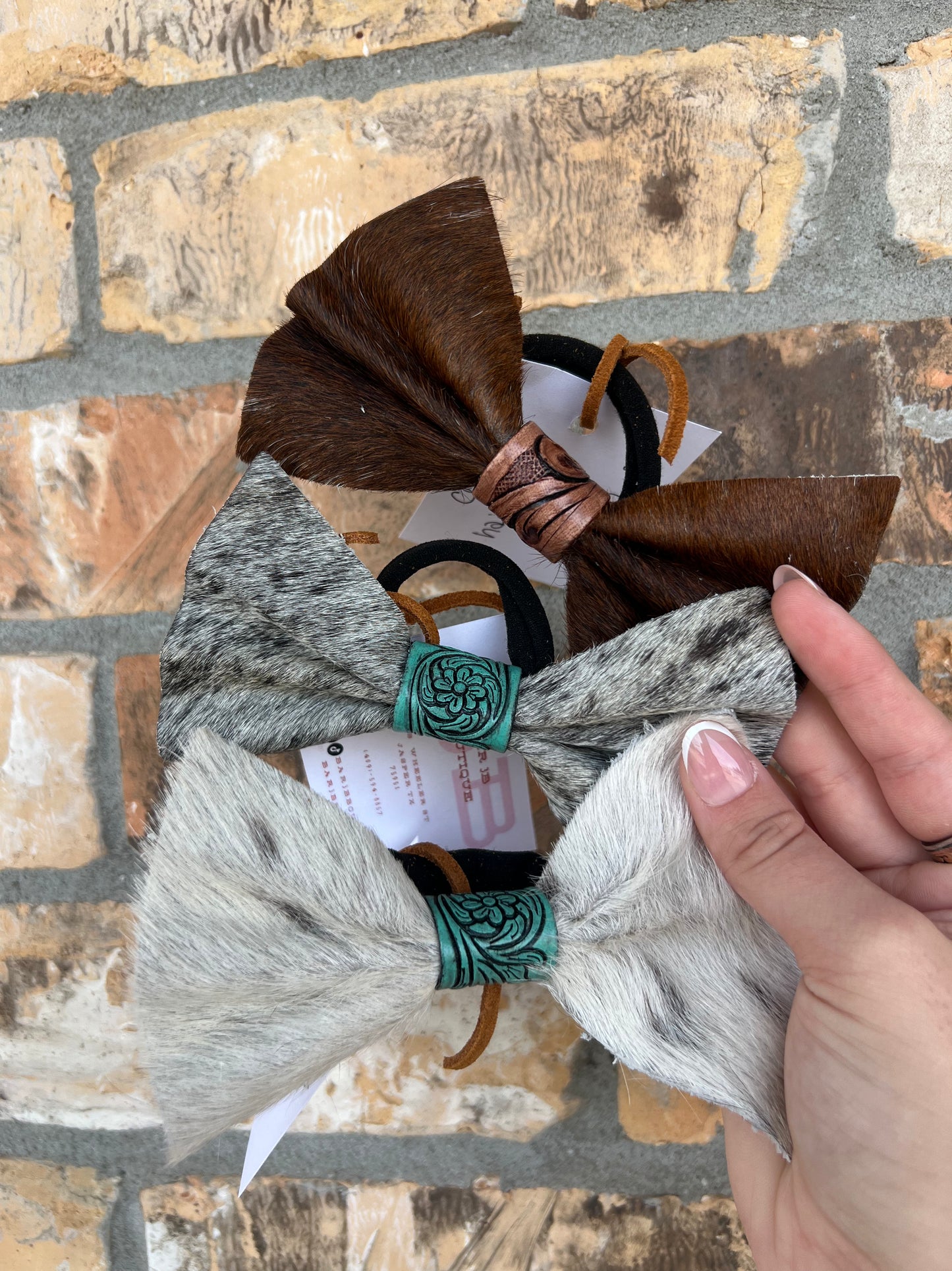 Cowhide Hair Bow