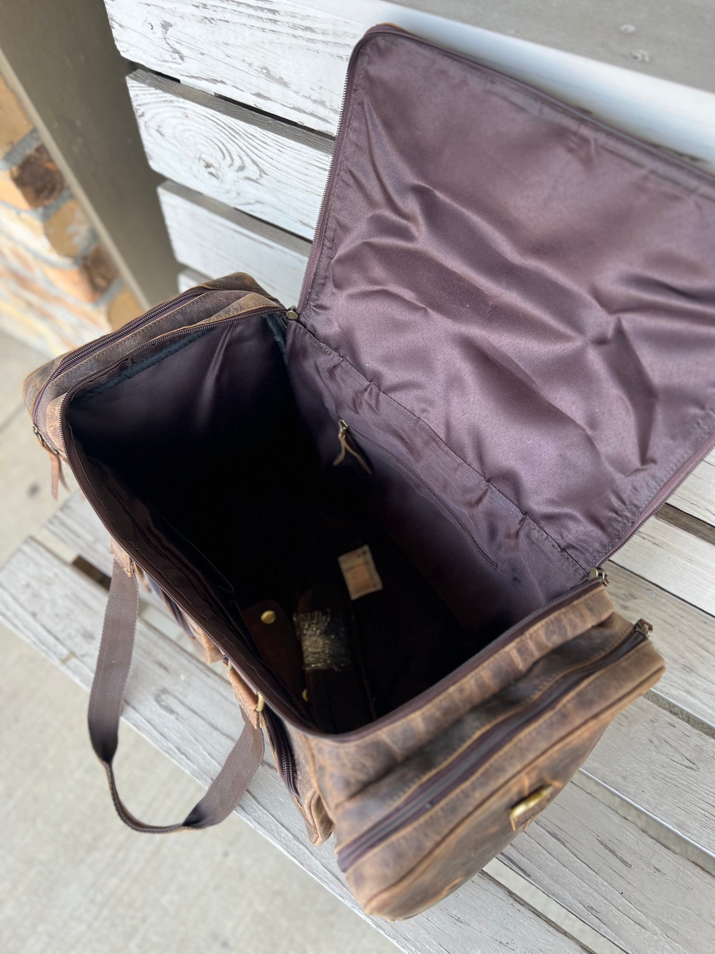 Large Leather Duffle Bag