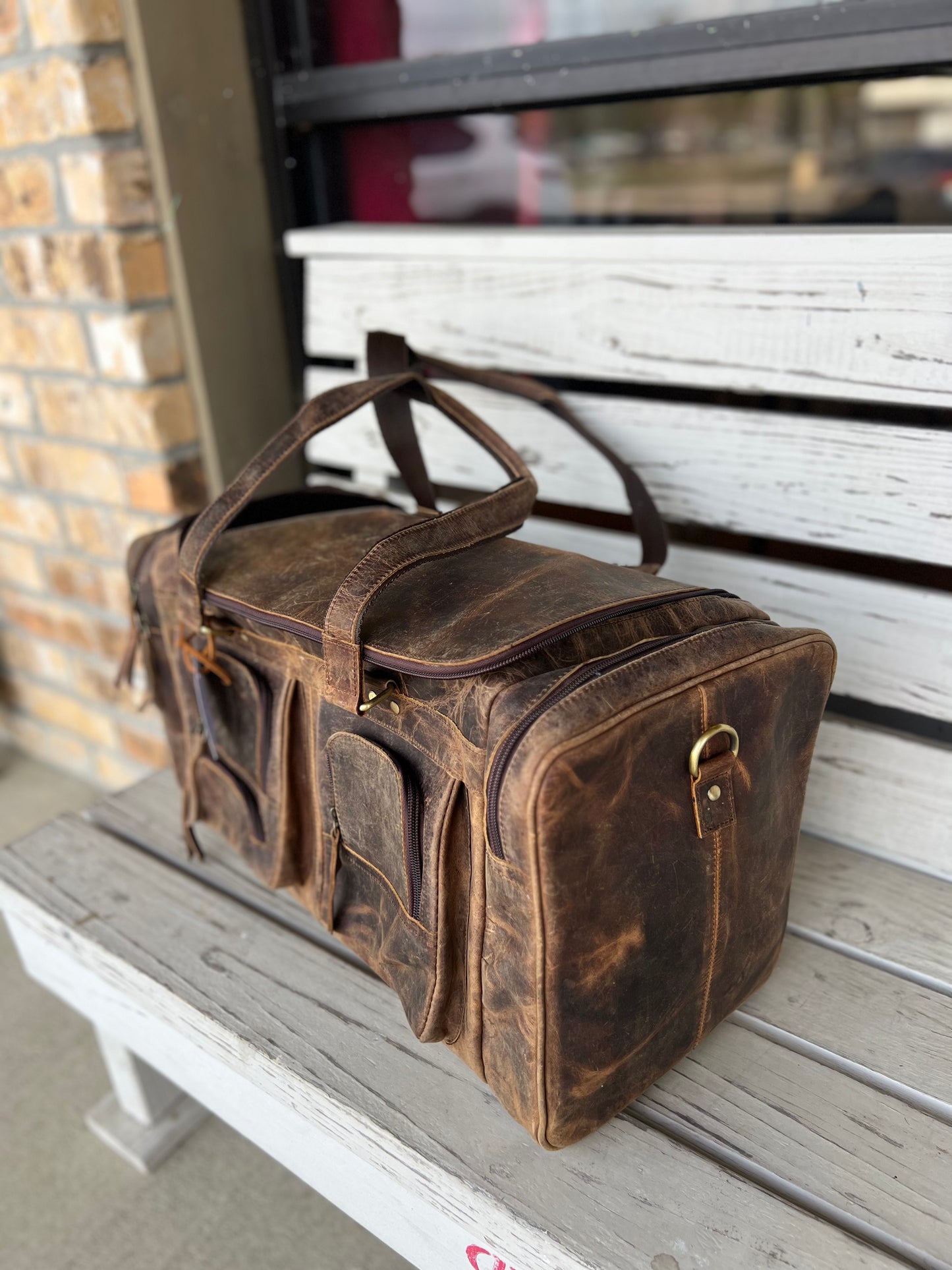 Large Leather Duffle Bag