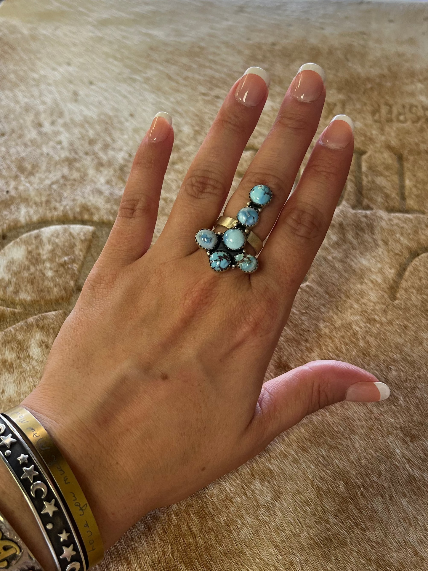 Adjustable Golden Hills Cross Ring