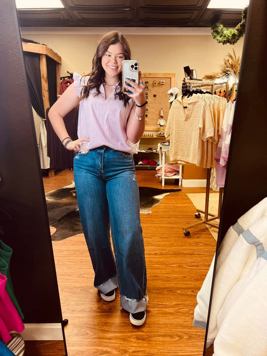 Vervet Baggy Wide Leg Kris Jean Dark wash