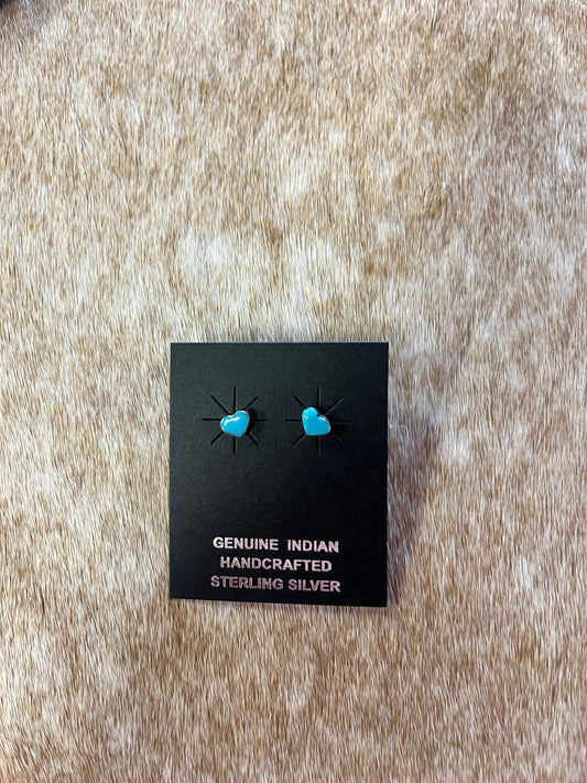 Zuni Heart Studs