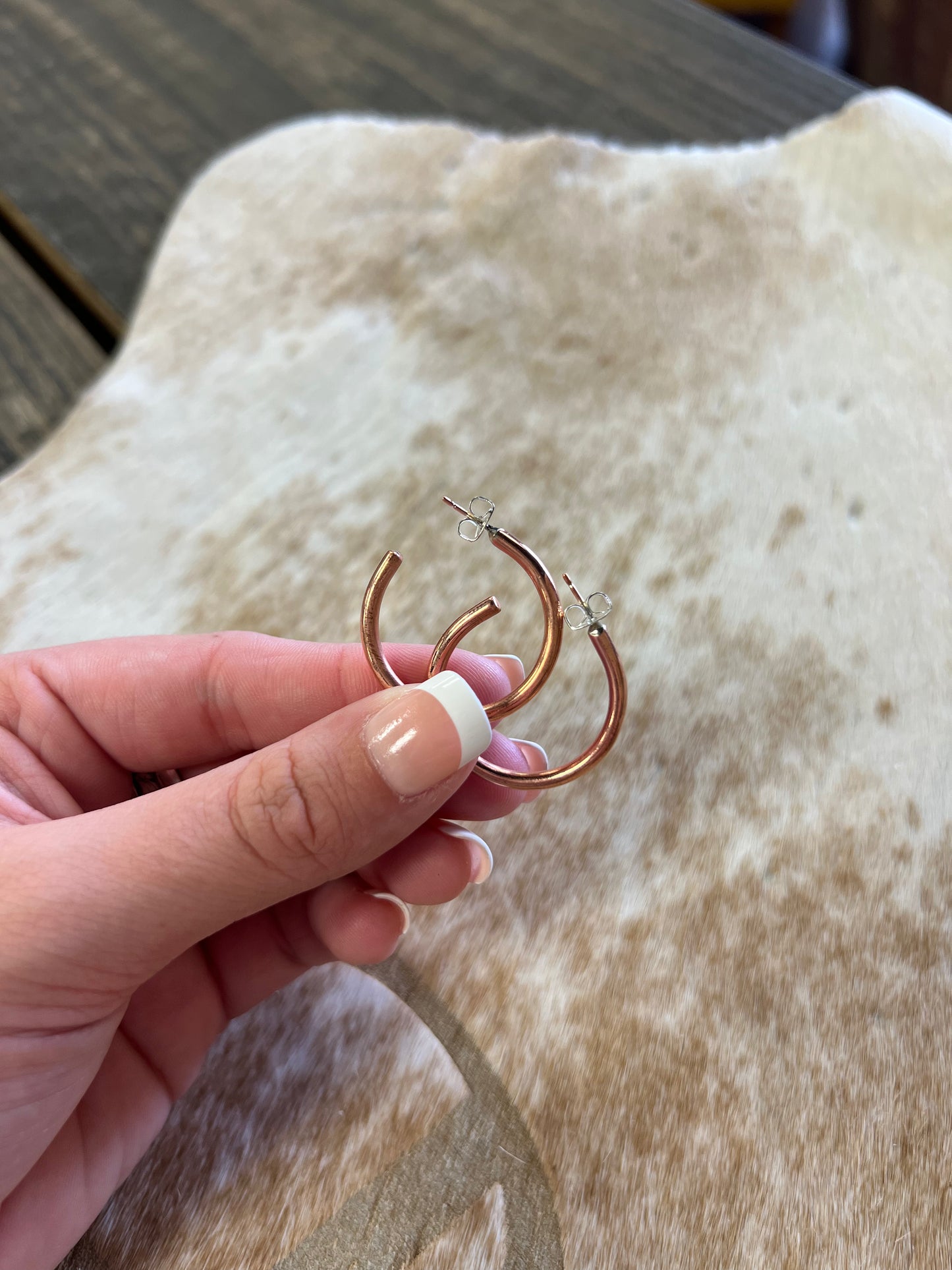 Copper Hoop Earrings by Elaine Tahe