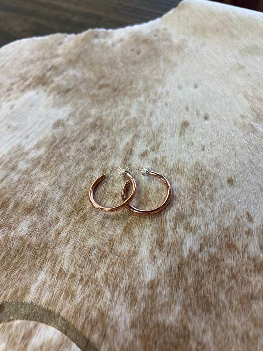 Copper Hoop Earrings by Elaine Tahe