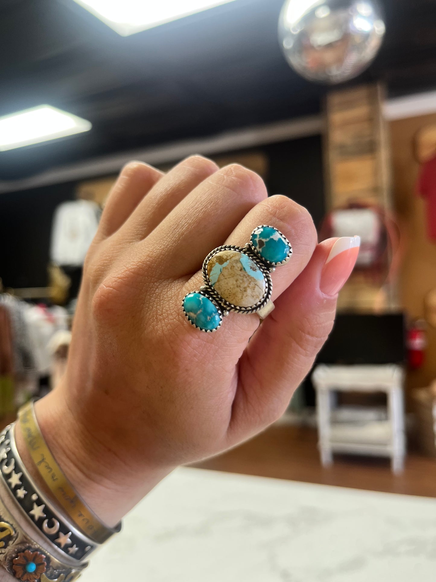 Triple Stone Adjustable Royston Ring