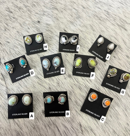 Sterling Silver Post Back Studs