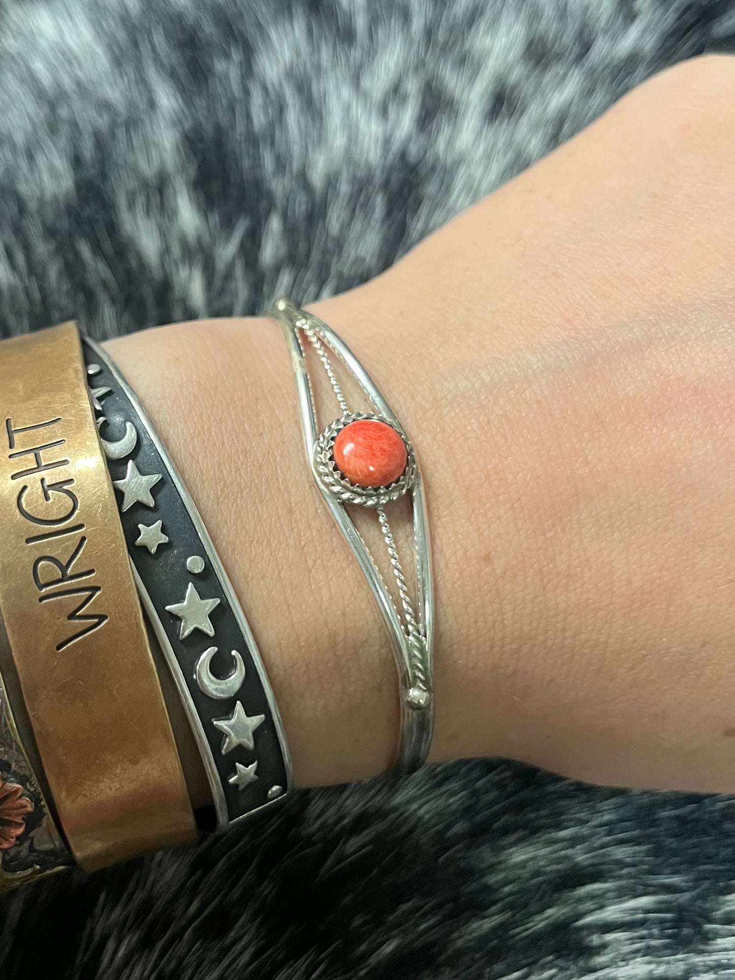 Esther White Red Spiny Cuff
