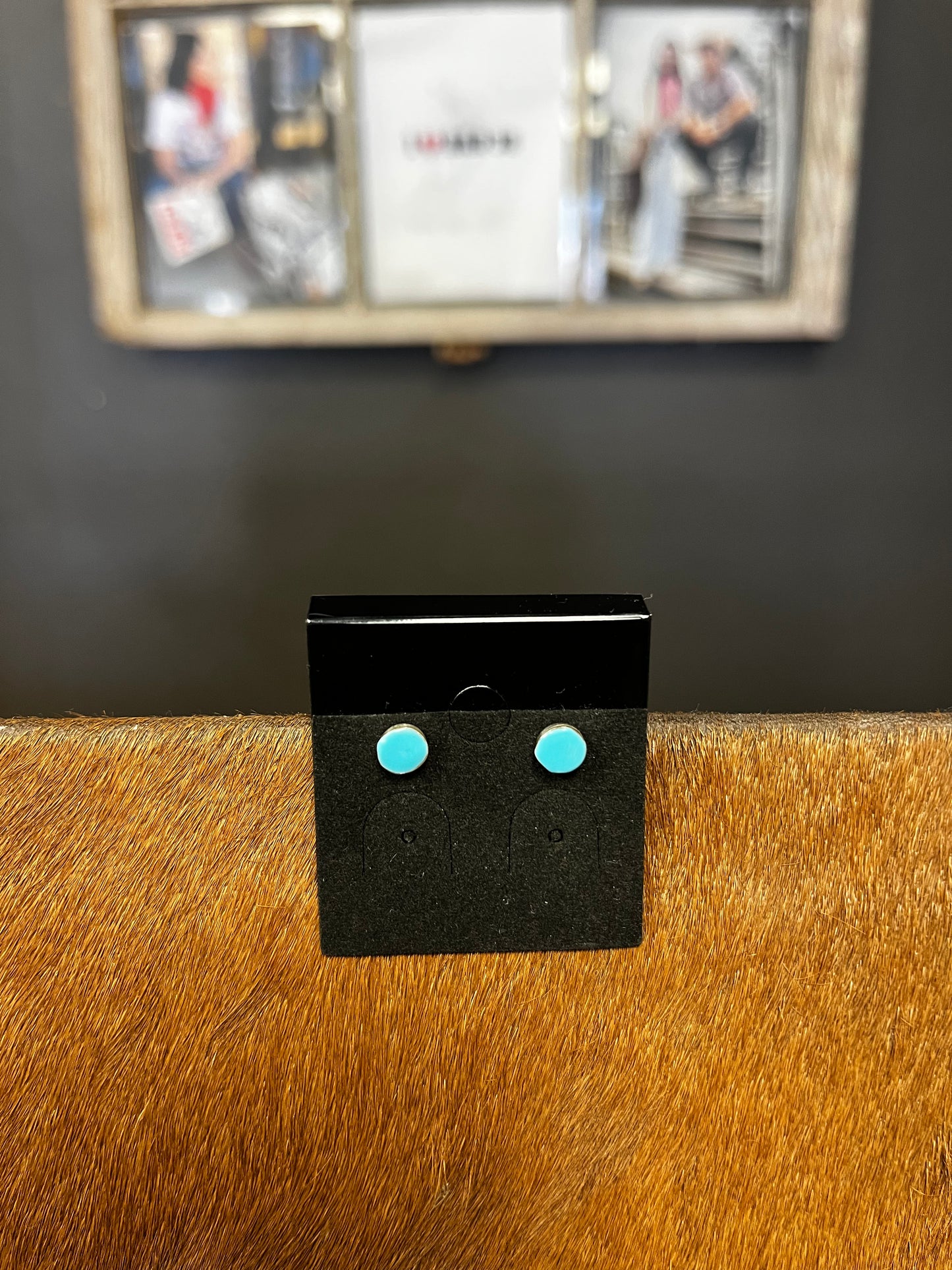 Mini Handmade Zuni Kingman Post Back Studs
