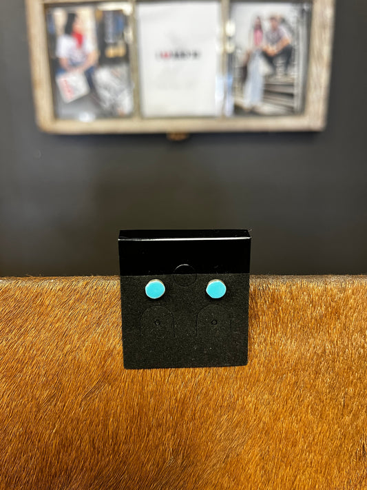 Mini Handmade Zuni Kingman Post Back Studs