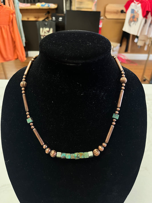 Copper & Royston Barrel Necklace