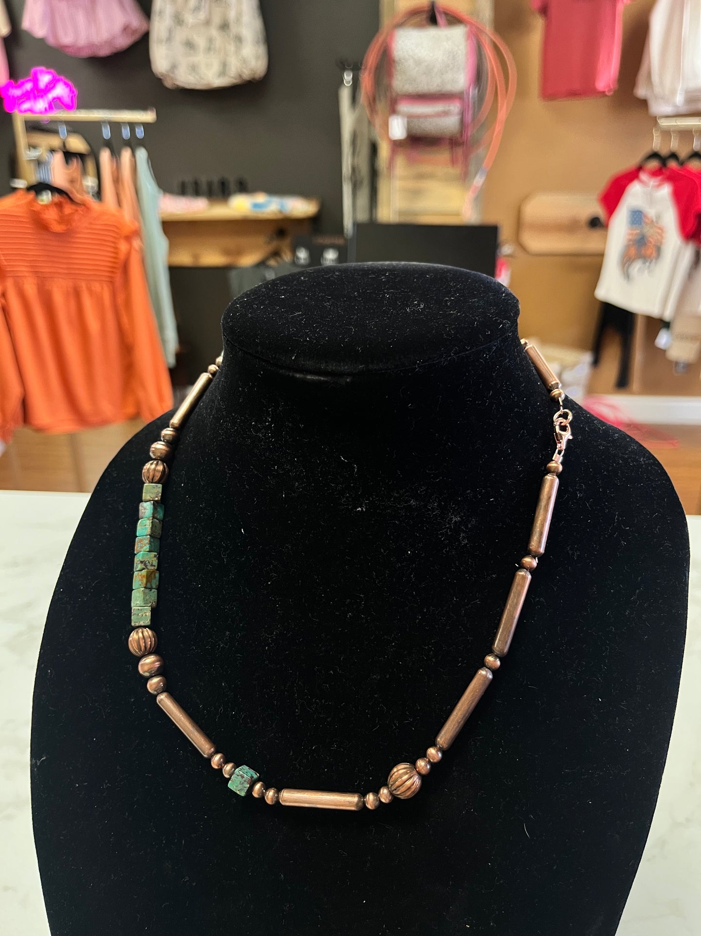 Copper & Royston Barrel Necklace