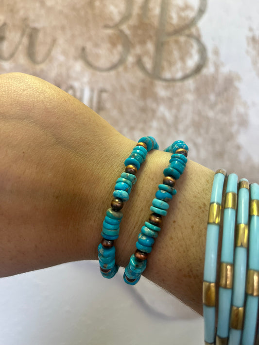 Kingman & Copper Stretchy Bracelet